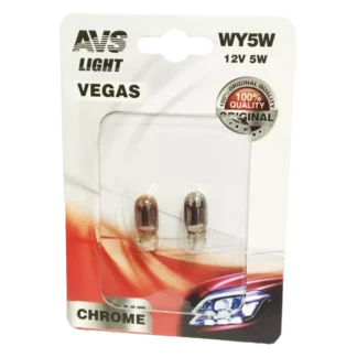 Лампа AVS Vegas CHROME 12V WY5W W2,1×9,5d yellow
