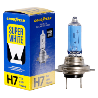 Галогенная лампа Goodyear Super White H7 12V 55W PX26d