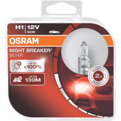 Комплект галогенных ламп OSRAM H1 NIGHT BREAKER SILVER
