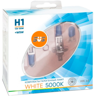Комплект галогенных ламп SVS White 5000K H1 + W5W White Ver.2.0