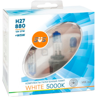 Комплект галогенных ламп SVS White 5000K H27 + W5W White Ver.2.0