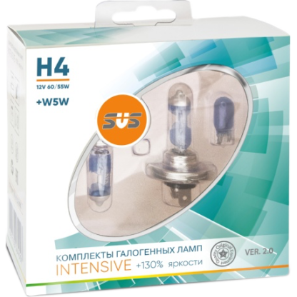 Комплект галогенных ламп SVS Intensive+130% H4 + W5W White Ver.2.0