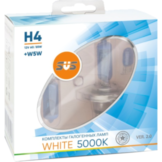 Комплект галогенных ламп SVS White 5000K H4 + W5W White Ver.2.0