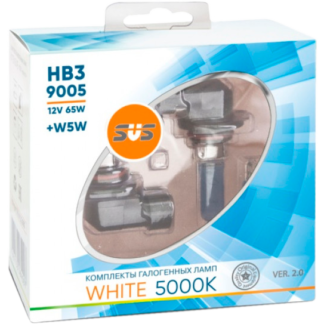 Комплект галогенных ламп SVS White 5000K HB3 + W5W White Ver.2.0
