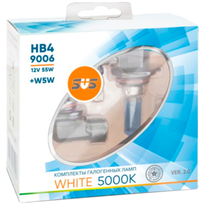 Комплект галогенных ламп SVS White 5000K HB4 (9006) + W5W White Ver.2.0