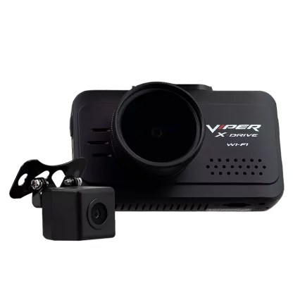 Видеорегистратор Super HD с двумя камерами, GPS-оповещением базы полицейских радаров и WI-FI VIPER X Drive Wi-FI Duo