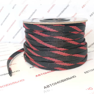 Защитная кабельная оплетка Змеиная кожа 12 мм черно-красная