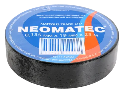 Изолента Neomatec 19×20 матовая черная