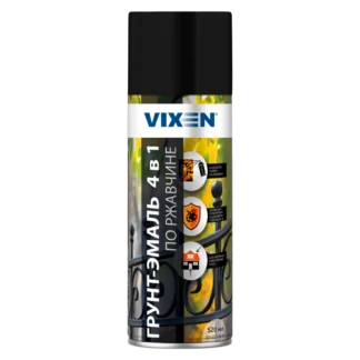 Грунт-эмаль по ржавчине 4 в 1 VIXEN VX519005 черный янтарь