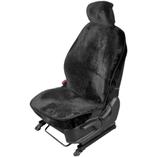 Комплект накидок на передние сиденья ЭКО-MUTON, закрытые бока, ПСП подклада, цвет черный