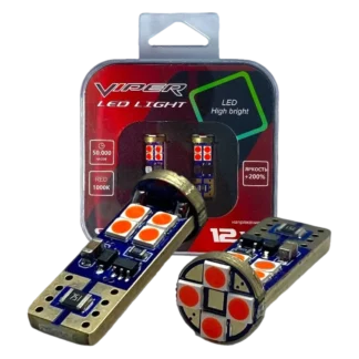 Комплект LED ламп Viper Led Light Т10 (3030) 12SMD Red
