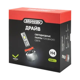 Комплект LED ламп головного света SKYWAY ДРАЙВ H4 P43t 12V 56W 5600Лм